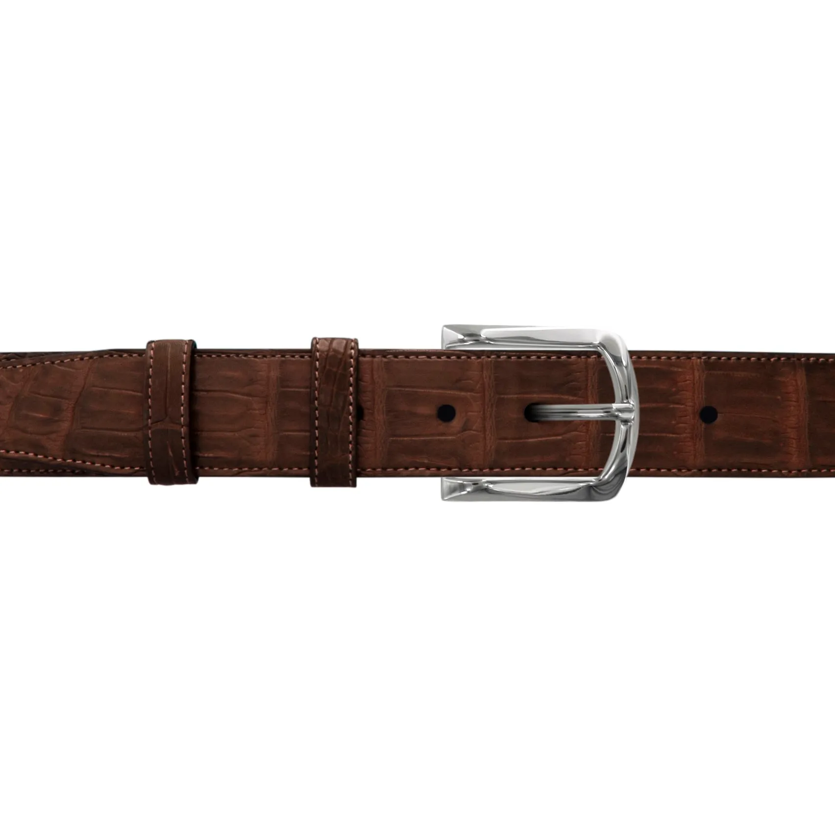 1 1/2" Cognac Classic Belt with Sutton Dress Buckle in Polished Nickel