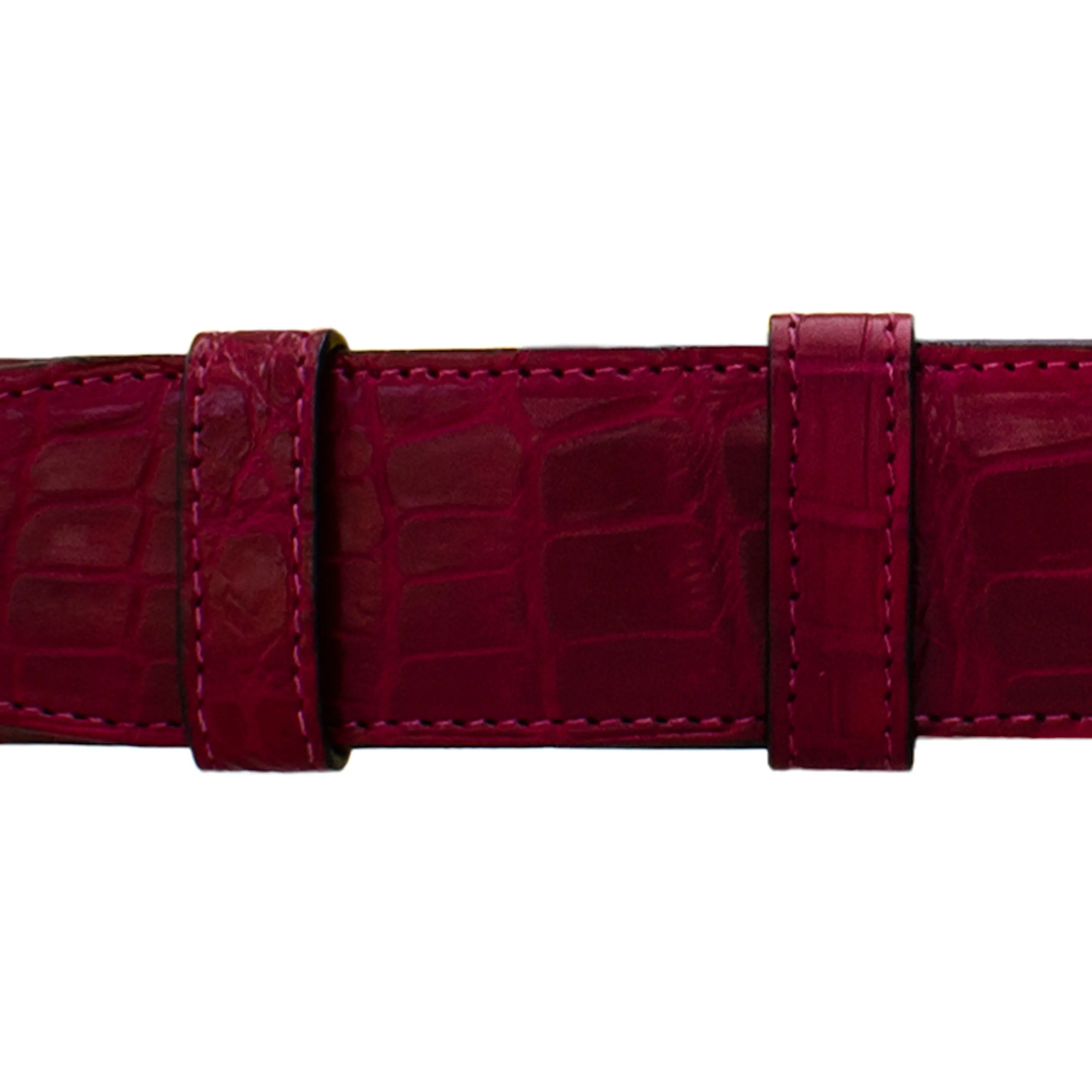 1 1/2" Garnet Classic Belt with Sutton Dress Buckle in Brass