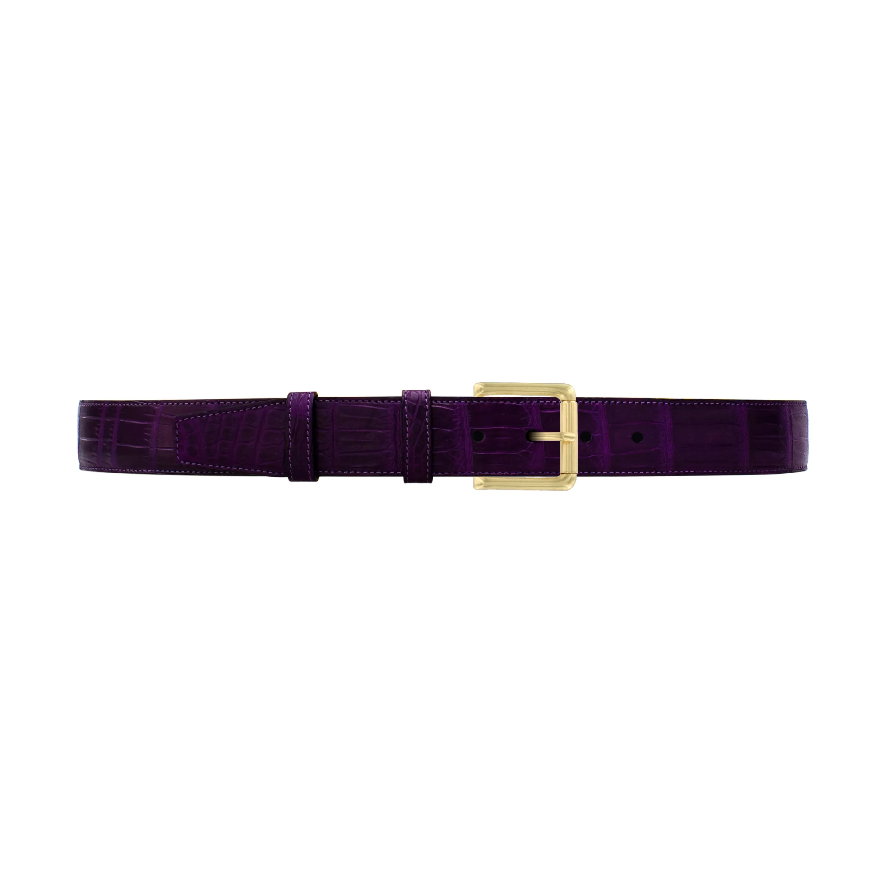 1 1/2" Violet Classic Belt with Austin Casual Buckle in Brass