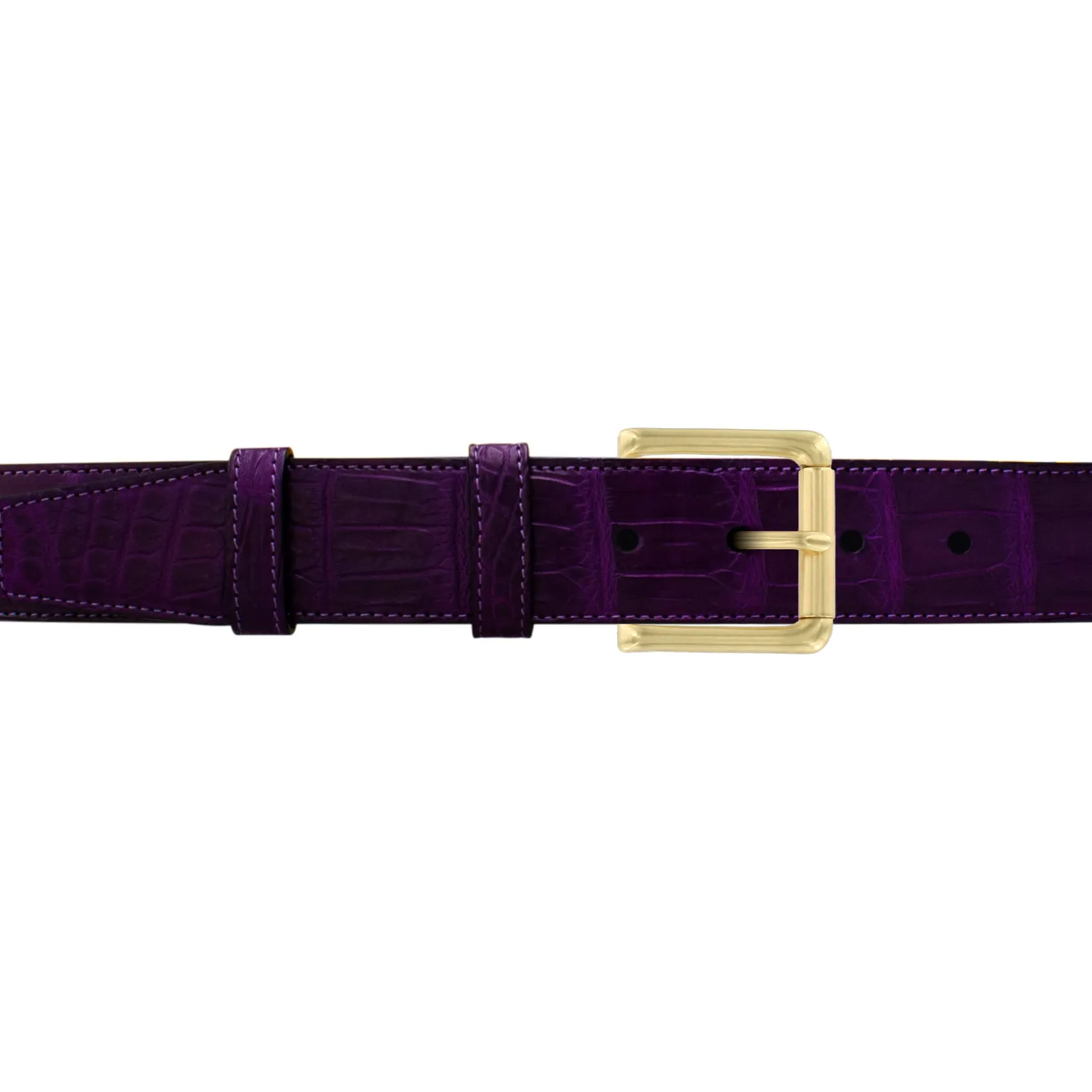 1 1/2" Violet Classic Belt with Austin Casual Buckle in Brass