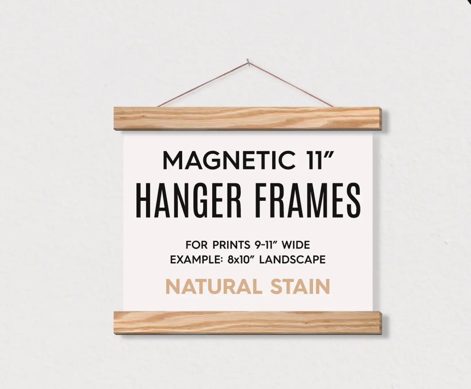 11" Magnetic Wooden Hanger Frame Aged Oak Finish
