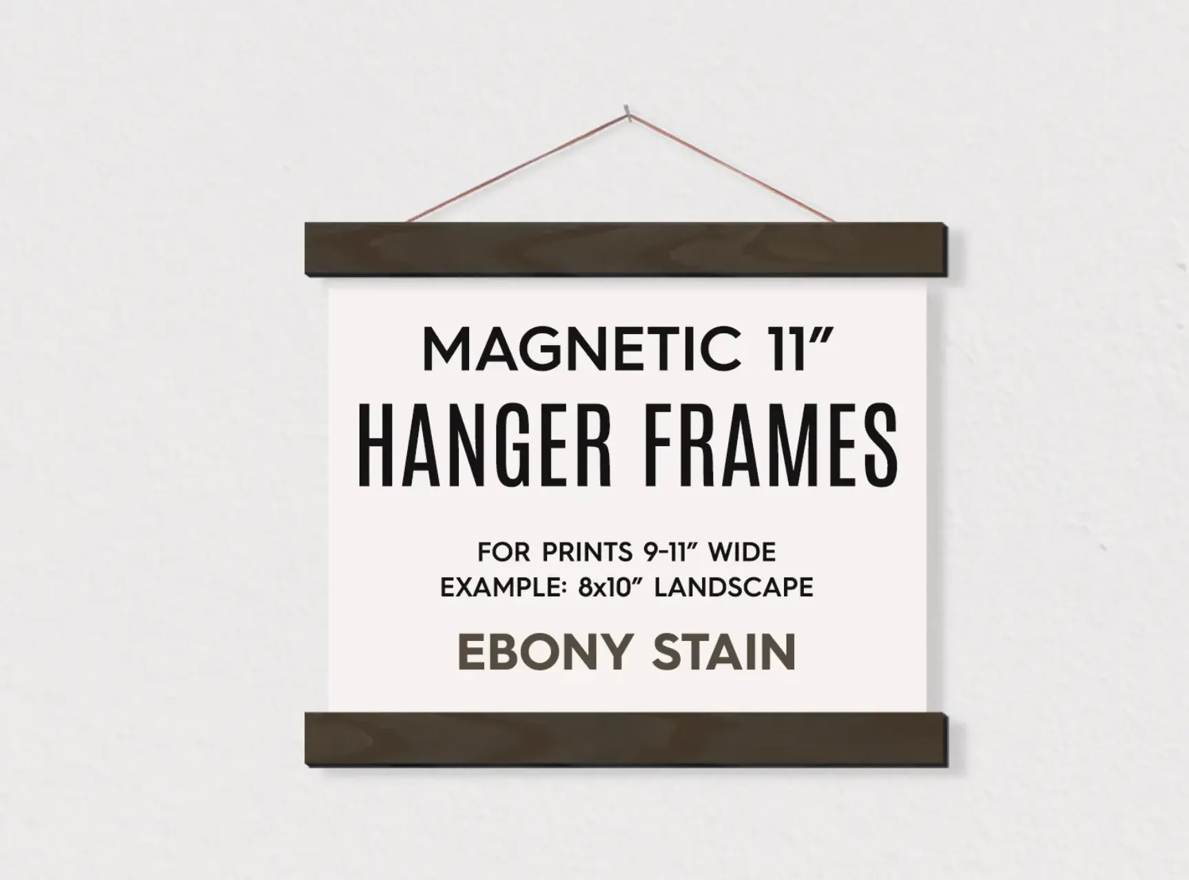 11" Magnetic Wooden Hanger Frame Ebony Finish