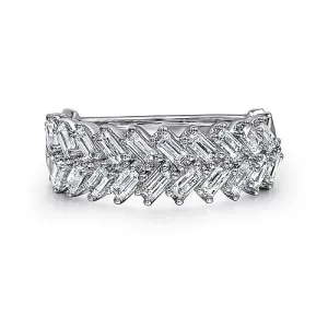 14K White Gold Baguette Diamond Anniversary Band - 0.95 ct