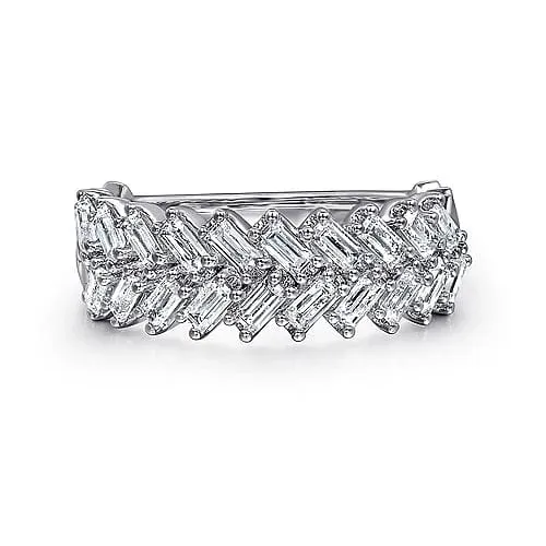 14K White Gold Baguette Diamond Anniversary Band - 0.95 ct