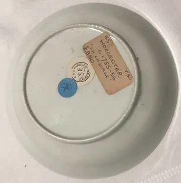 18th Century Worcester Porcelain Saucer Transfer Printed with La Cascade.