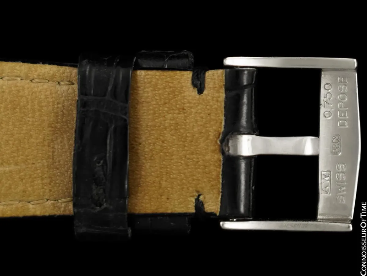 1927 Patek Philippe "Tortoise" Vintage Mens Art Deco Rectangular 18K White Gold Watch - Breguet Numerals