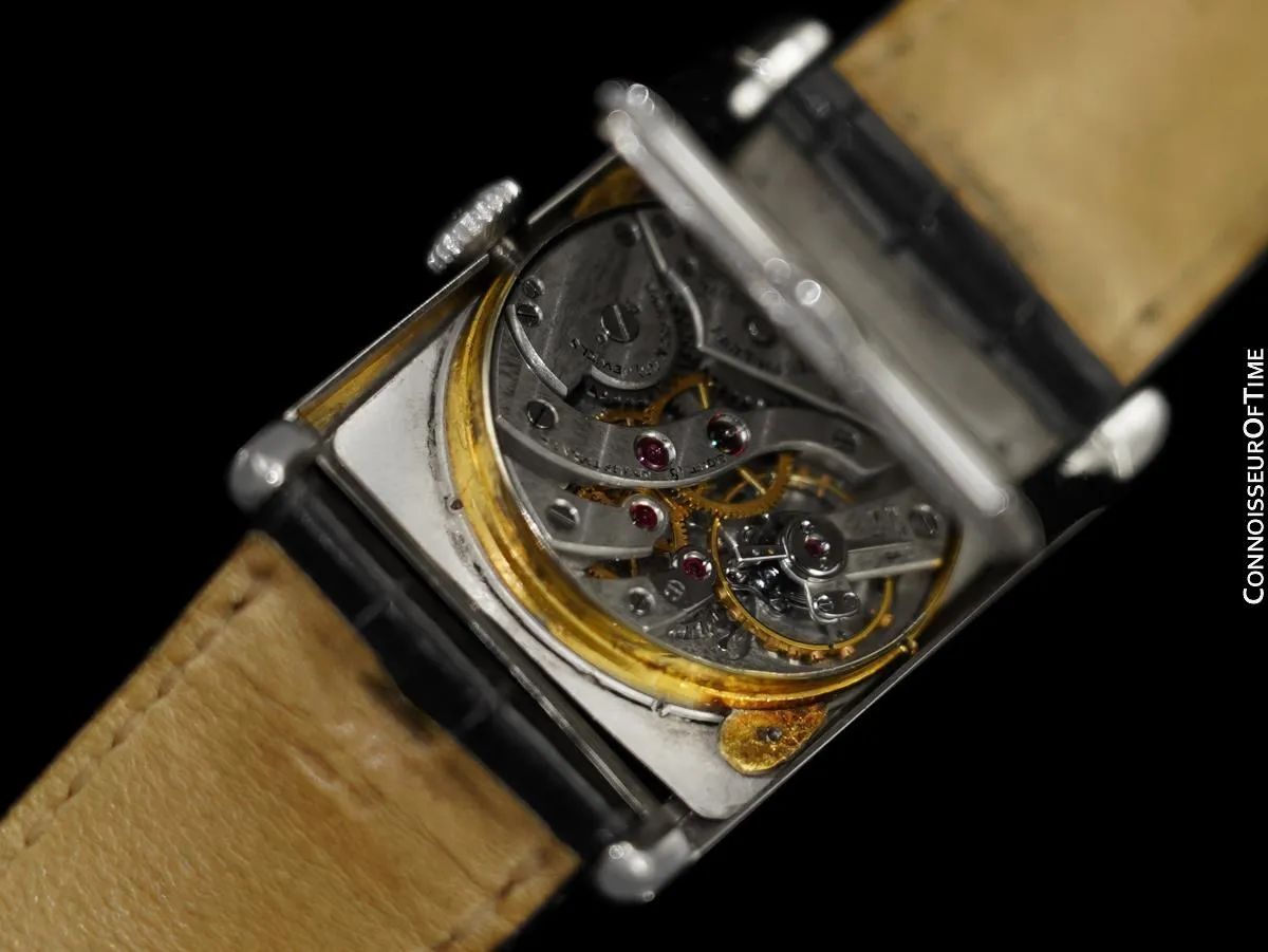 1927 Patek Philippe "Tortoise" Vintage Mens Art Deco Rectangular 18K White Gold Watch - Breguet Numerals