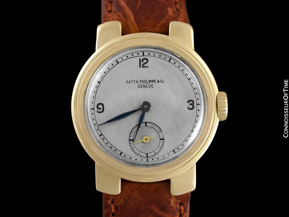 1930's Patek Philippe Vintage Art Deco Mens Small Midsize Handwound Watch - 18K Gold