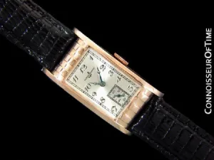 1930's Ulysse Nardin Art Deco Vintage Mens Dress Watch - 14K Rose Gold