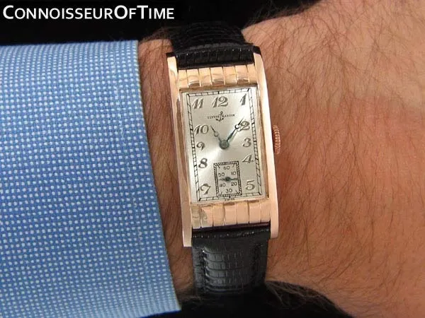1930's Ulysse Nardin Art Deco Vintage Mens Dress Watch - 14K Rose Gold