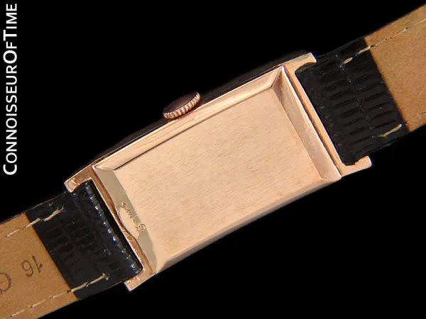 1930's Ulysse Nardin Art Deco Vintage Mens Dress Watch - 14K Rose Gold