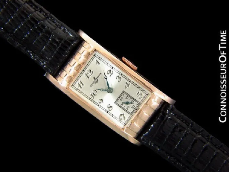 1930's Ulysse Nardin Art Deco Vintage Mens Dress Watch - 14K Rose Gold