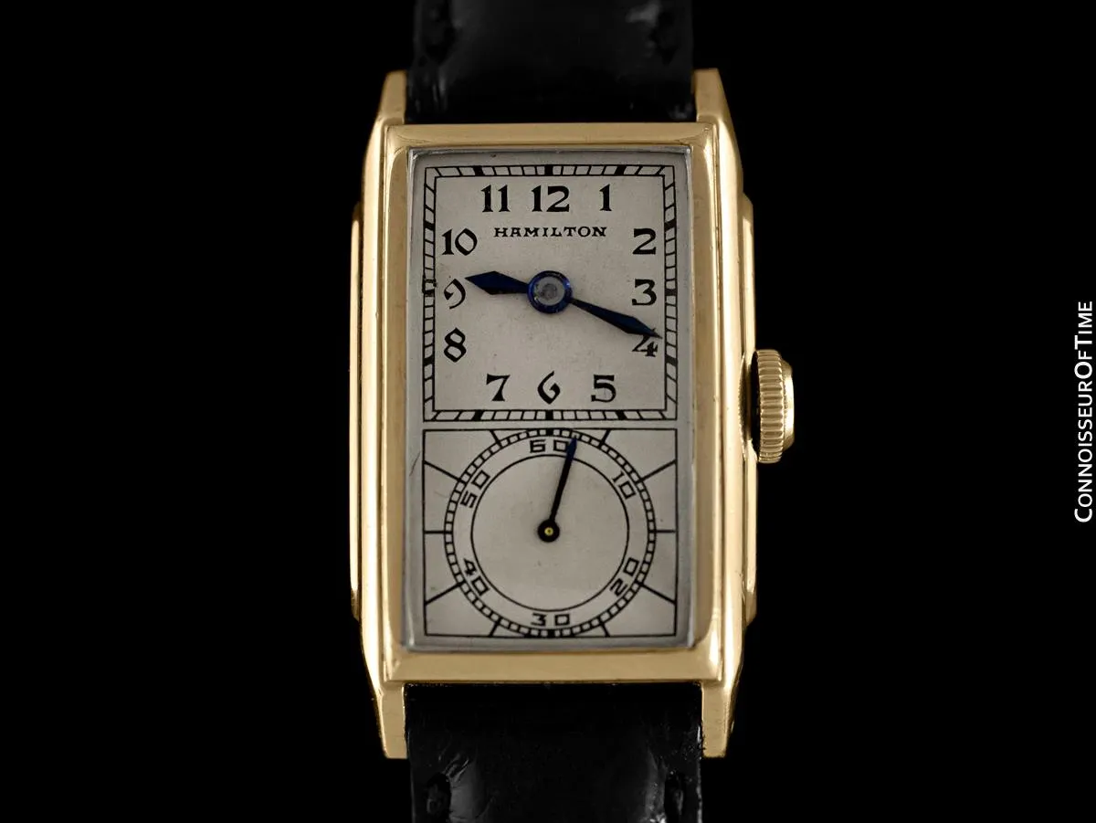 1935 Hamilton Seckron Vintage Duo Dial 14K Gold Filled Mens Watch - Doctor's Watch