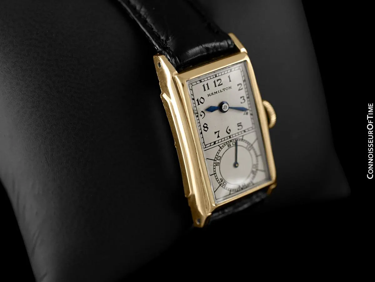 1935 Hamilton Seckron Vintage Duo Dial 14K Gold Filled Mens Watch - Doctor's Watch