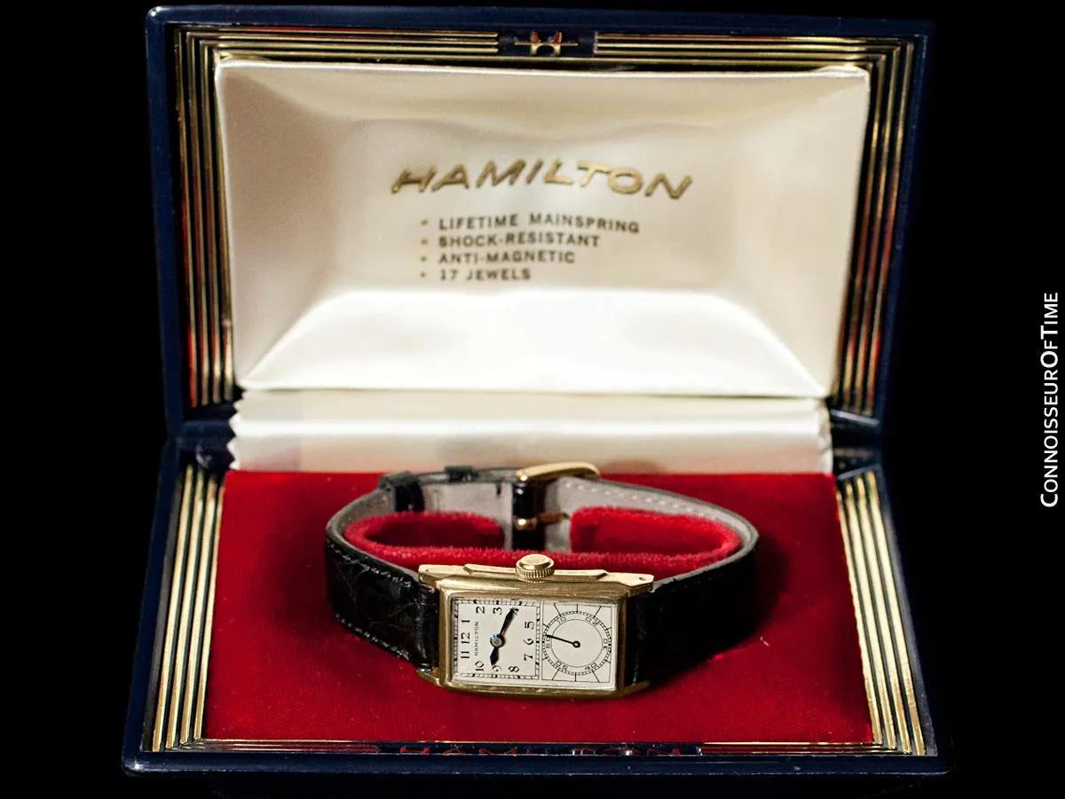 1935 Hamilton Seckron Vintage Duo Dial 14K Gold Filled Mens Watch - Doctor's Watch