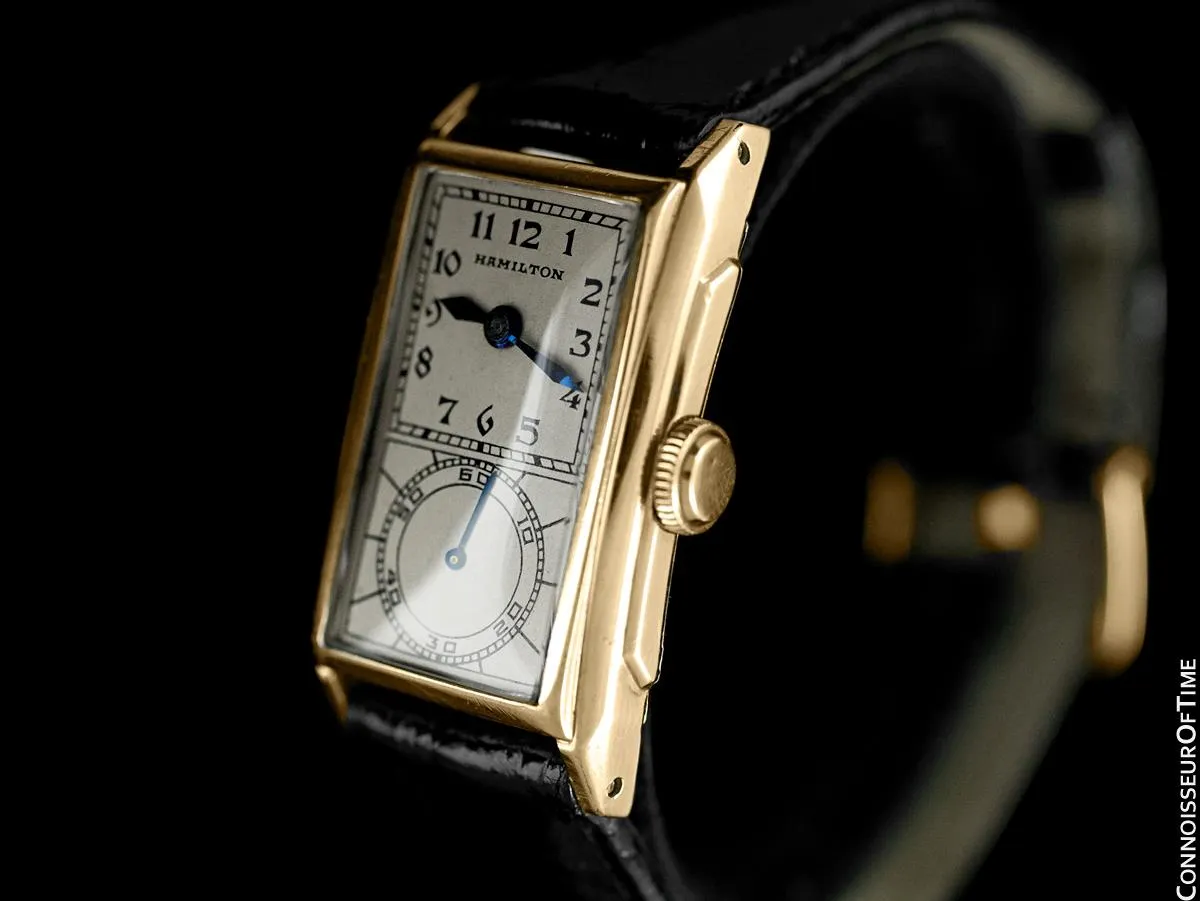 1935 Hamilton Seckron Vintage Duo Dial 14K Gold Filled Mens Watch - Doctor's Watch
