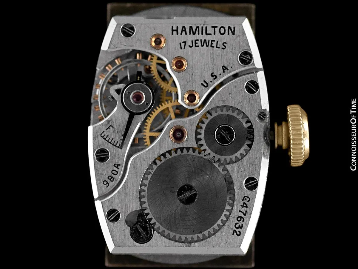 1935 Hamilton Seckron Vintage Duo Dial 14K Gold Filled Mens Watch - Doctor's Watch