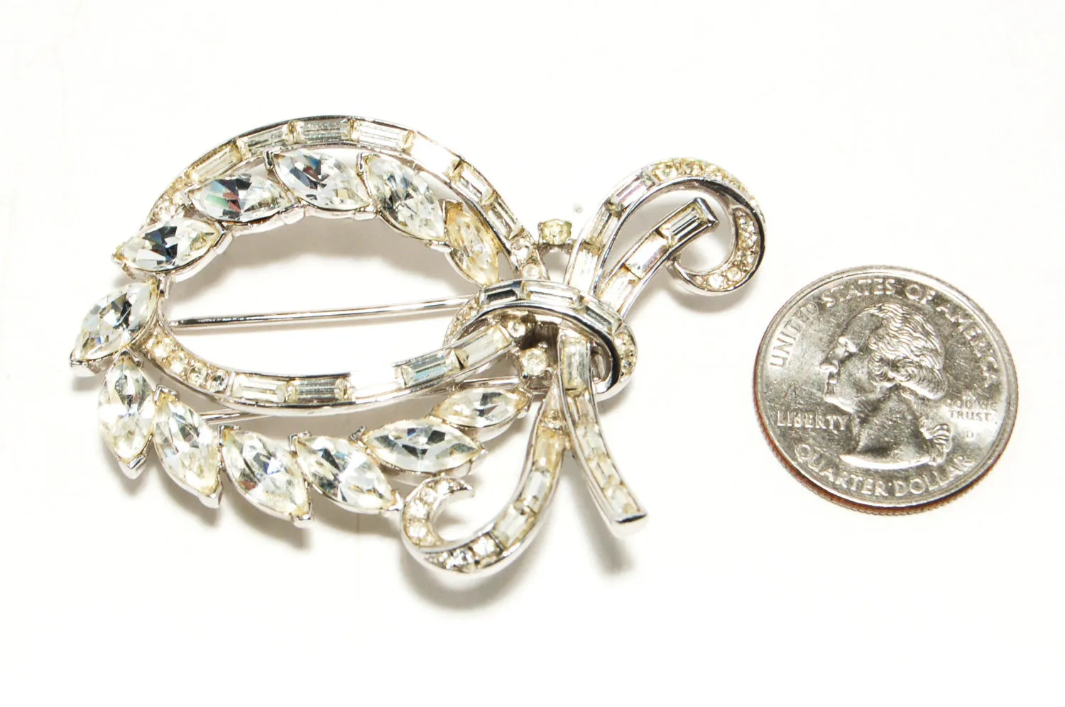 1940's Art Deco Rhinestone Brooch by Crown Trifari