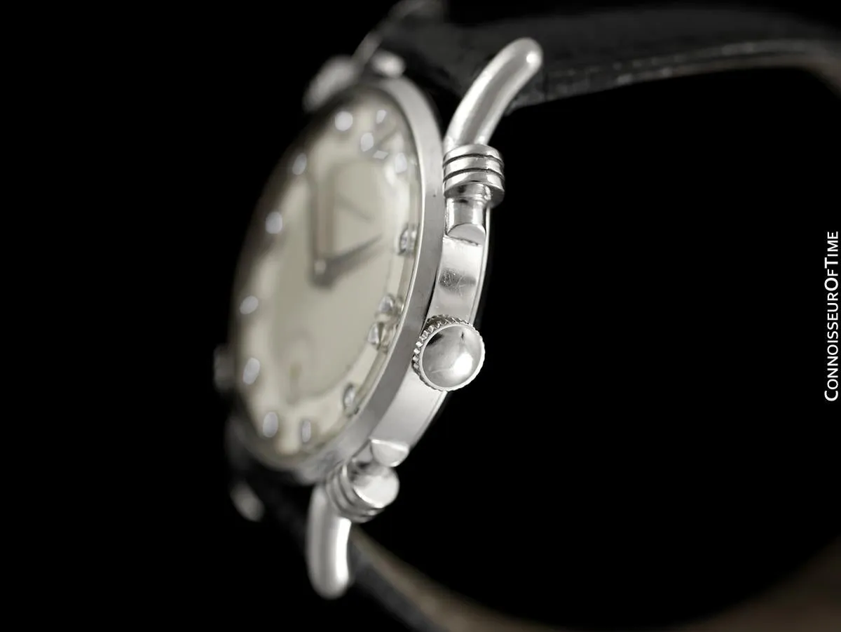 1940's Hamilton Vintage Mens Midsize Watch, Beautiful Case - 14K White Gold & Diamonds