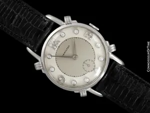 1940's Hamilton Vintage Mens Midsize Watch, Beautiful Case - 14K White Gold & Diamonds