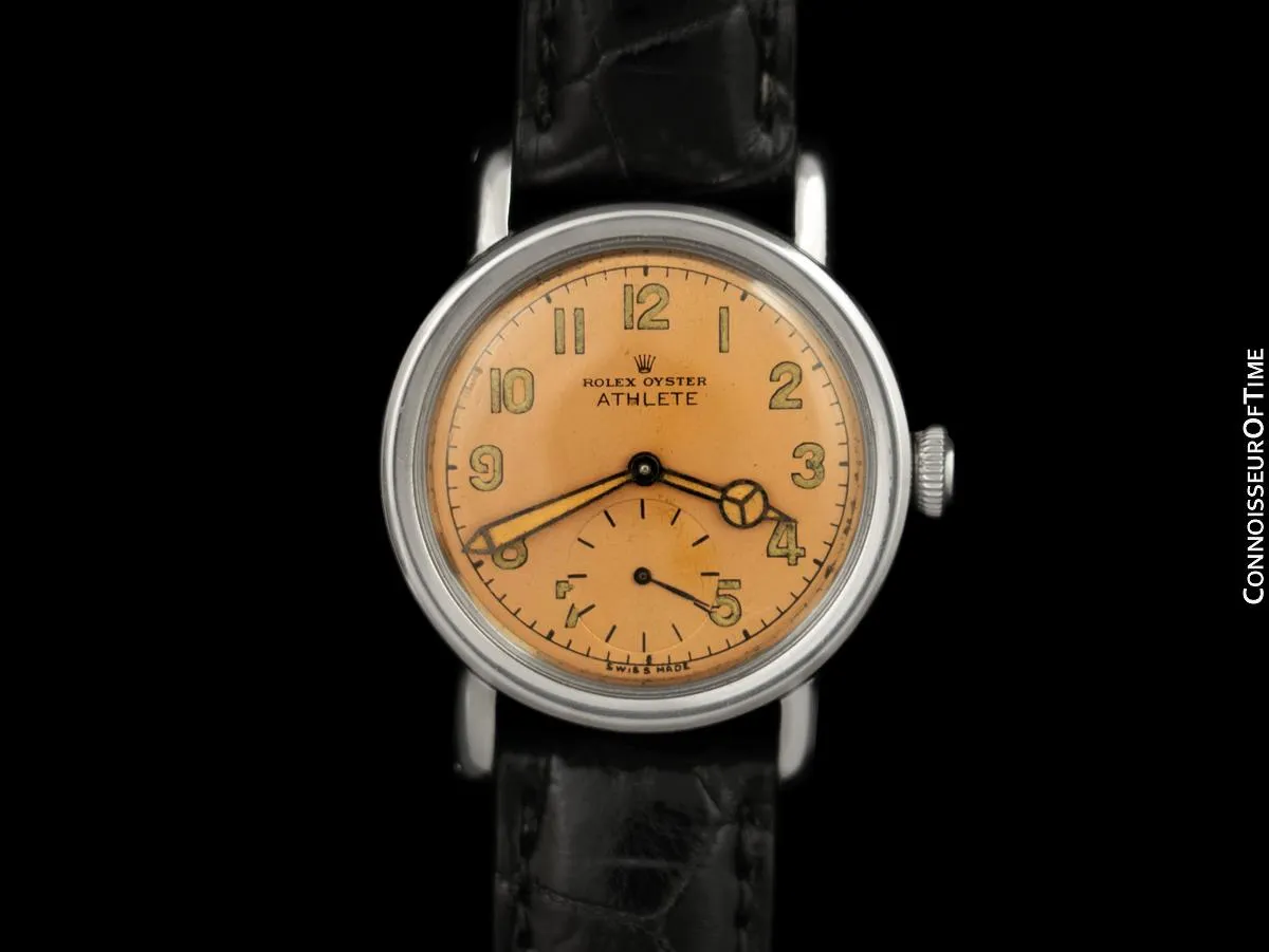 1942 Rolex Oyster Vintage Mens WWII Era Stainless Steel Watch Ref. 4127 - The Athlete