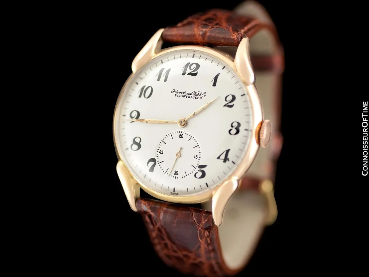 1946 IWC Vintage Mens Large Claw Lug Watch - 18K Rose Gold