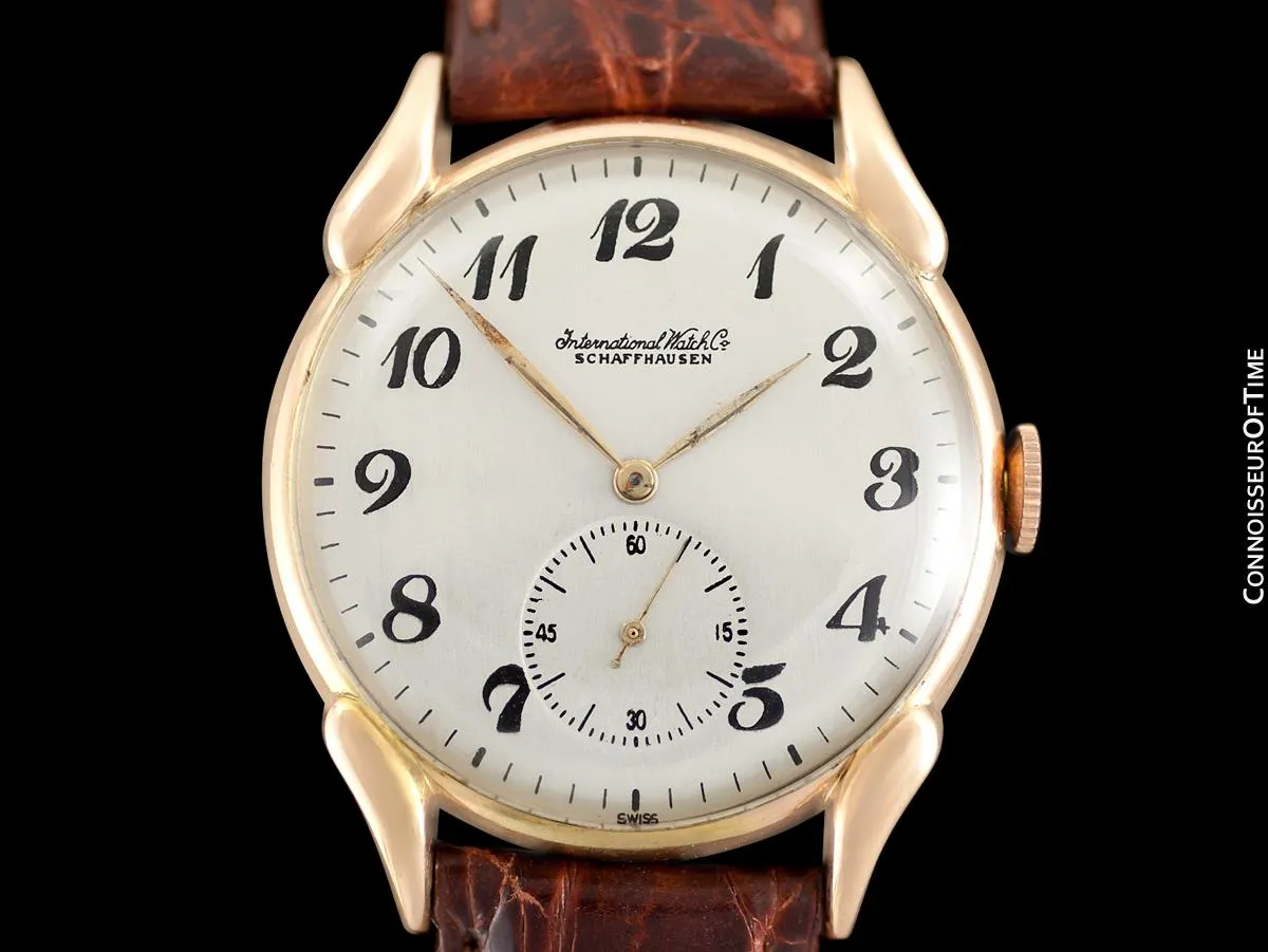 1946 IWC Vintage Mens Large Claw Lug Watch - 18K Rose Gold