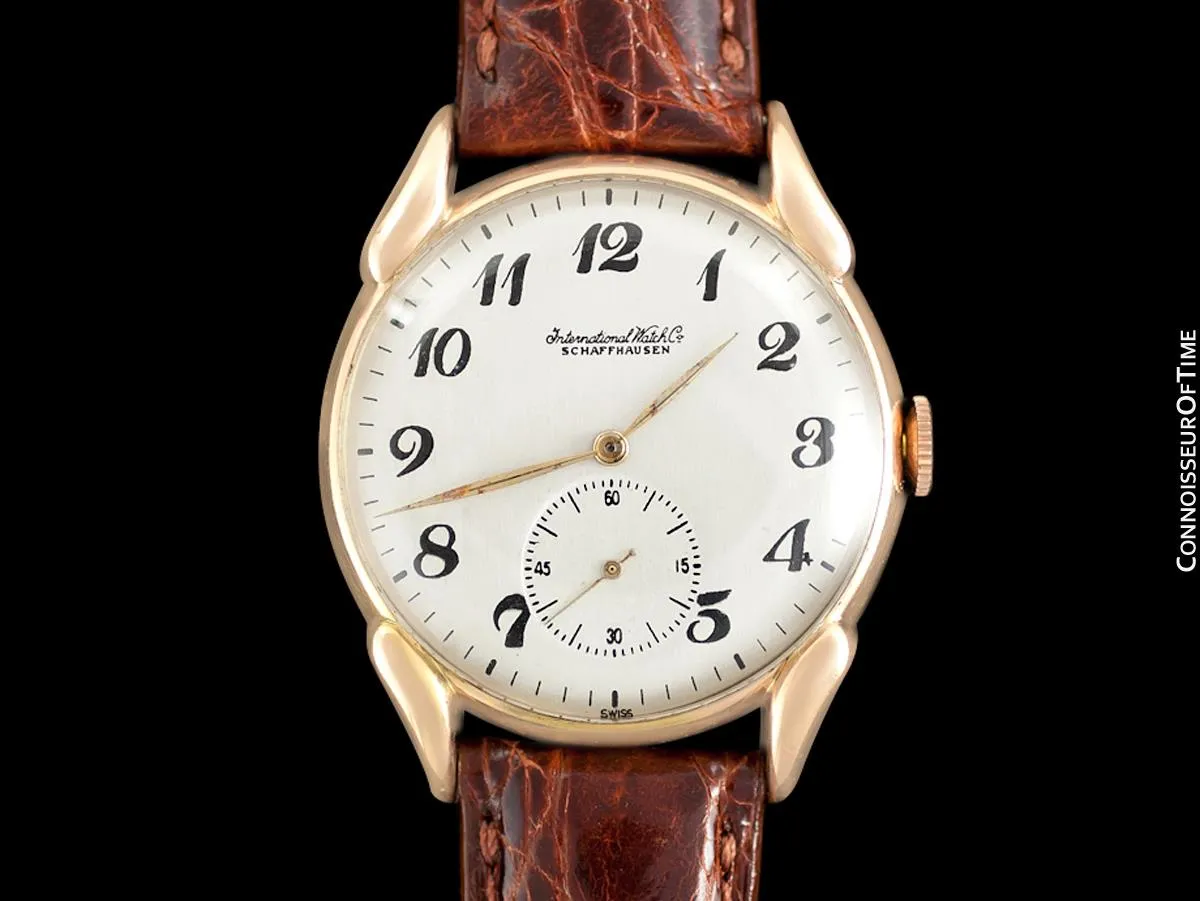 1946 IWC Vintage Mens Large Claw Lug Watch - 18K Rose Gold