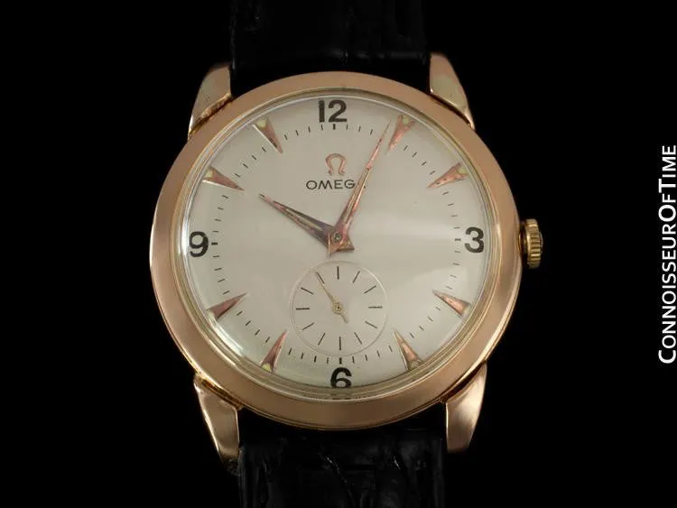 1949 Omega Vintage Mens Mid Century Full Size Watch, Automatic - 18K Rose Gold