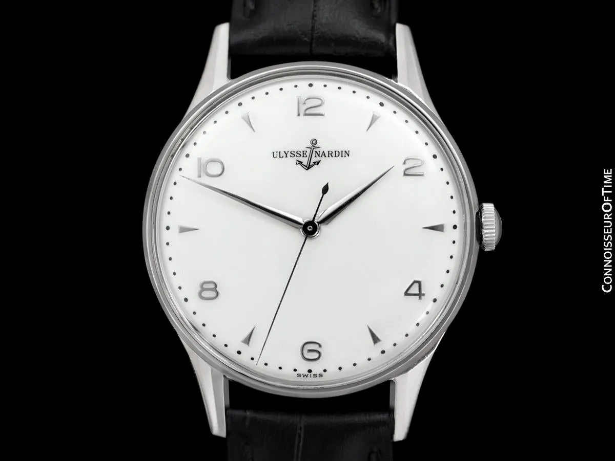 1950's Ulysse Nardin Vintage Chronometer Full Size Mens Calatrava Watch - Stainless Steel