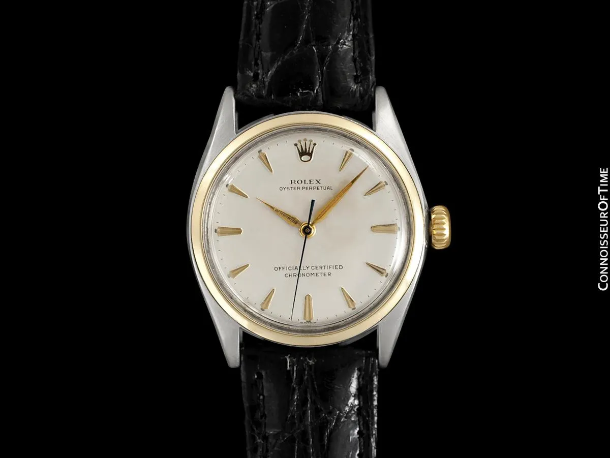 1952 Rolex Oyster Perpetual Mens Vintage Ref. 6084 Watch, Stainless Steel & Gold