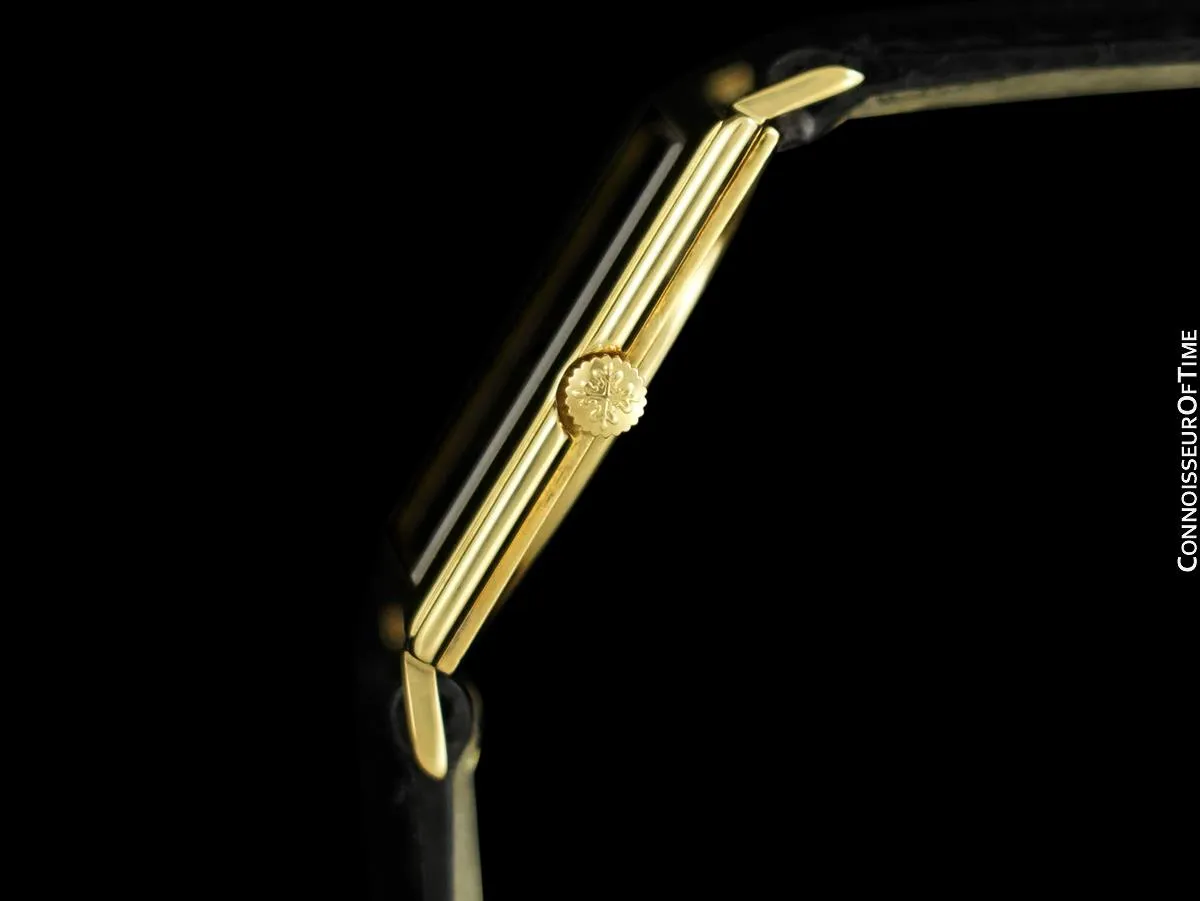 1960's Patek Philippe Vintage Mens Handwound Ultra Thin Square Watch, Ref. 3490 - 18K Gold