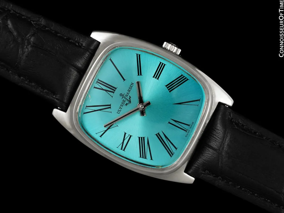 1960's Ulysse Nardin Vintage Mens Midsize Tonneau Watch - Stainless Steel