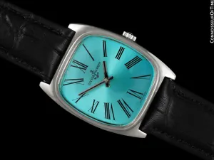 1960's Ulysse Nardin Vintage Mens Midsize Tonneau Watch - Stainless Steel