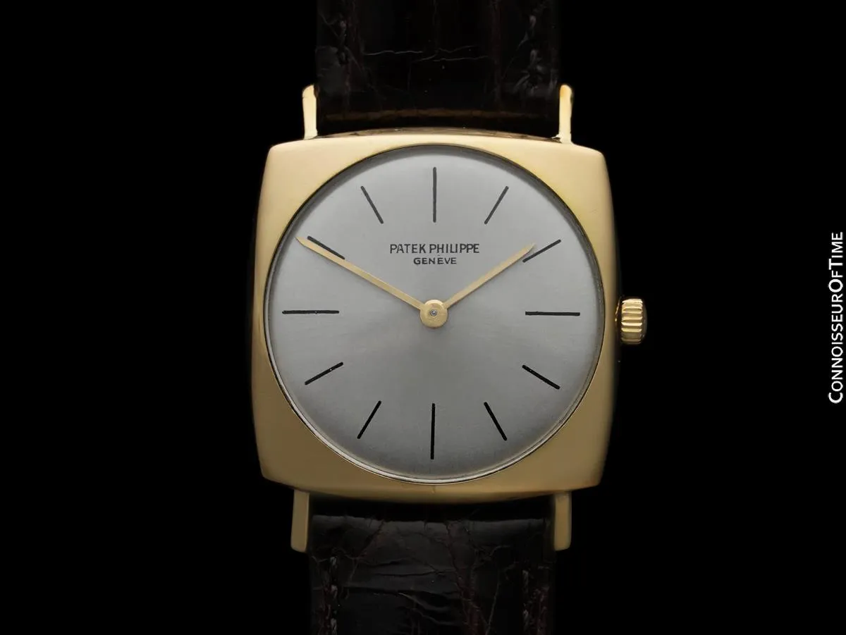 1965 Patek Philippe Vintage Mens Handwound Ultra Thin Retro Watch, Ref. 3523 - 18K Gold