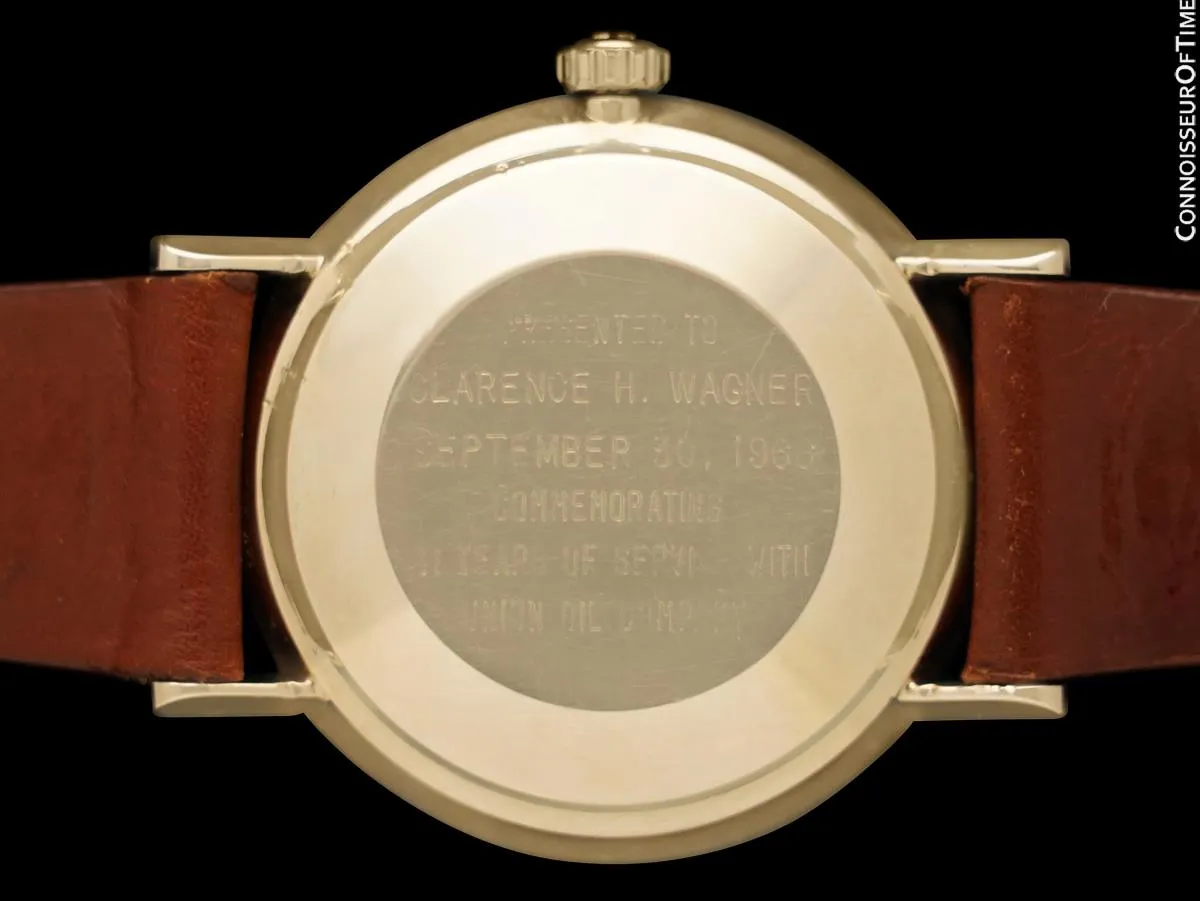 1966 Omega Seamaster De Ville Vintage Automatic Mens "Union Oil" Watch - 14K Gold with Rare Silver Box & Papers