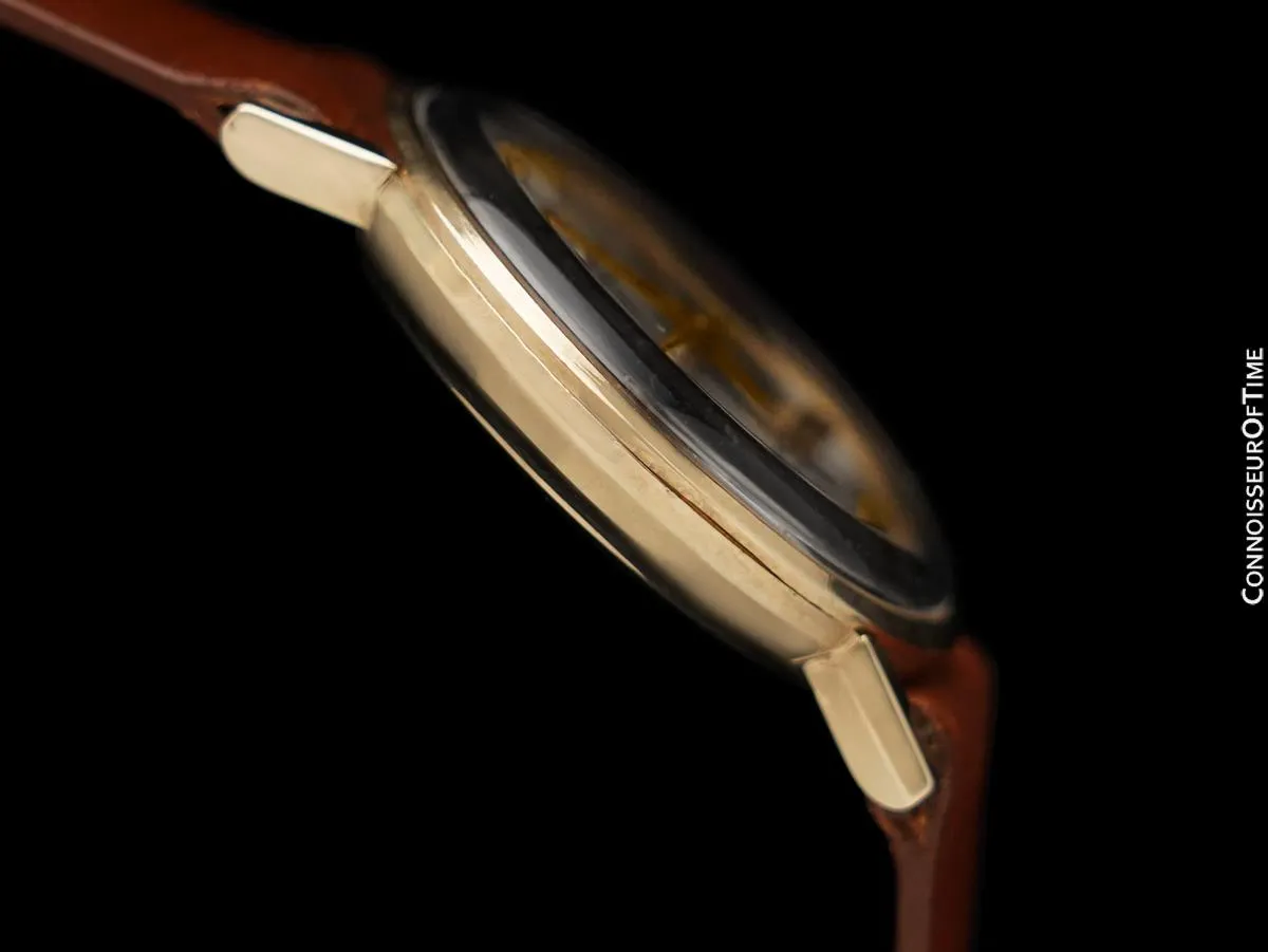 1966 Omega Seamaster De Ville Vintage Automatic Mens "Union Oil" Watch - 14K Gold with Rare Silver Box & Papers