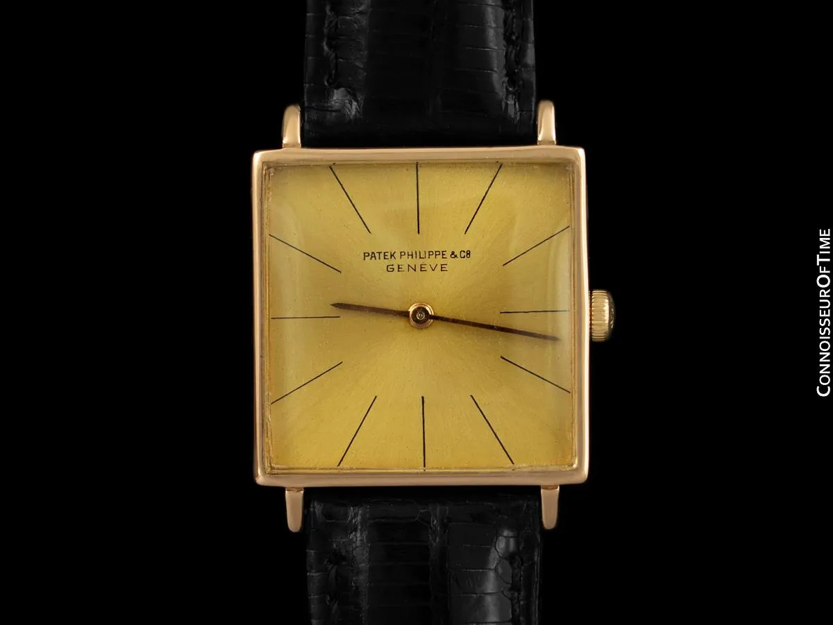 1966 Patek Philippe Vintage Mens Ultra Thin 18K Rose Gold Gondolo Watch, Ref. 3503 - Papers