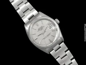 1972 Rolex Date (Datejust) Mens Watch with Monochrome Design - Stainless Steel