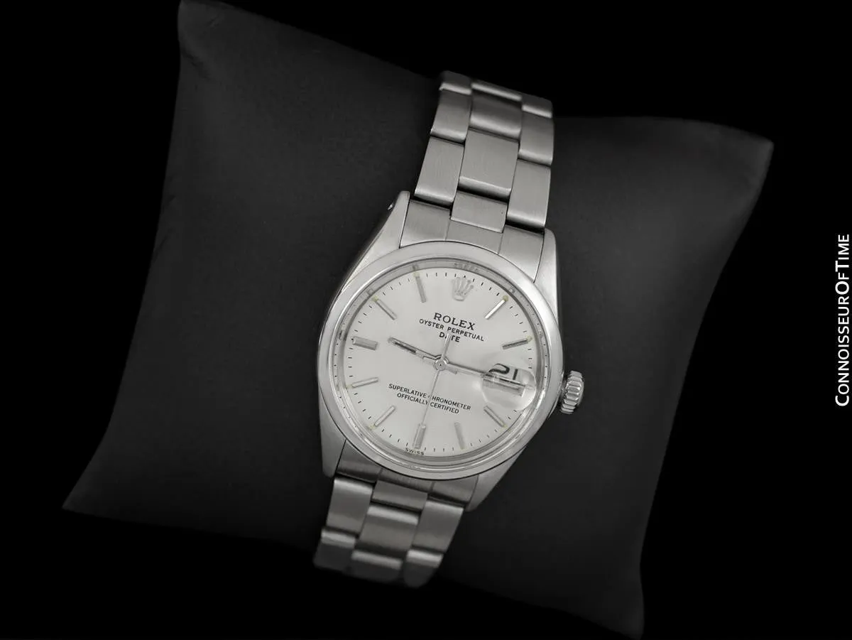 1972 Rolex Date (Datejust) Mens Watch with Monochrome Design - Stainless Steel
