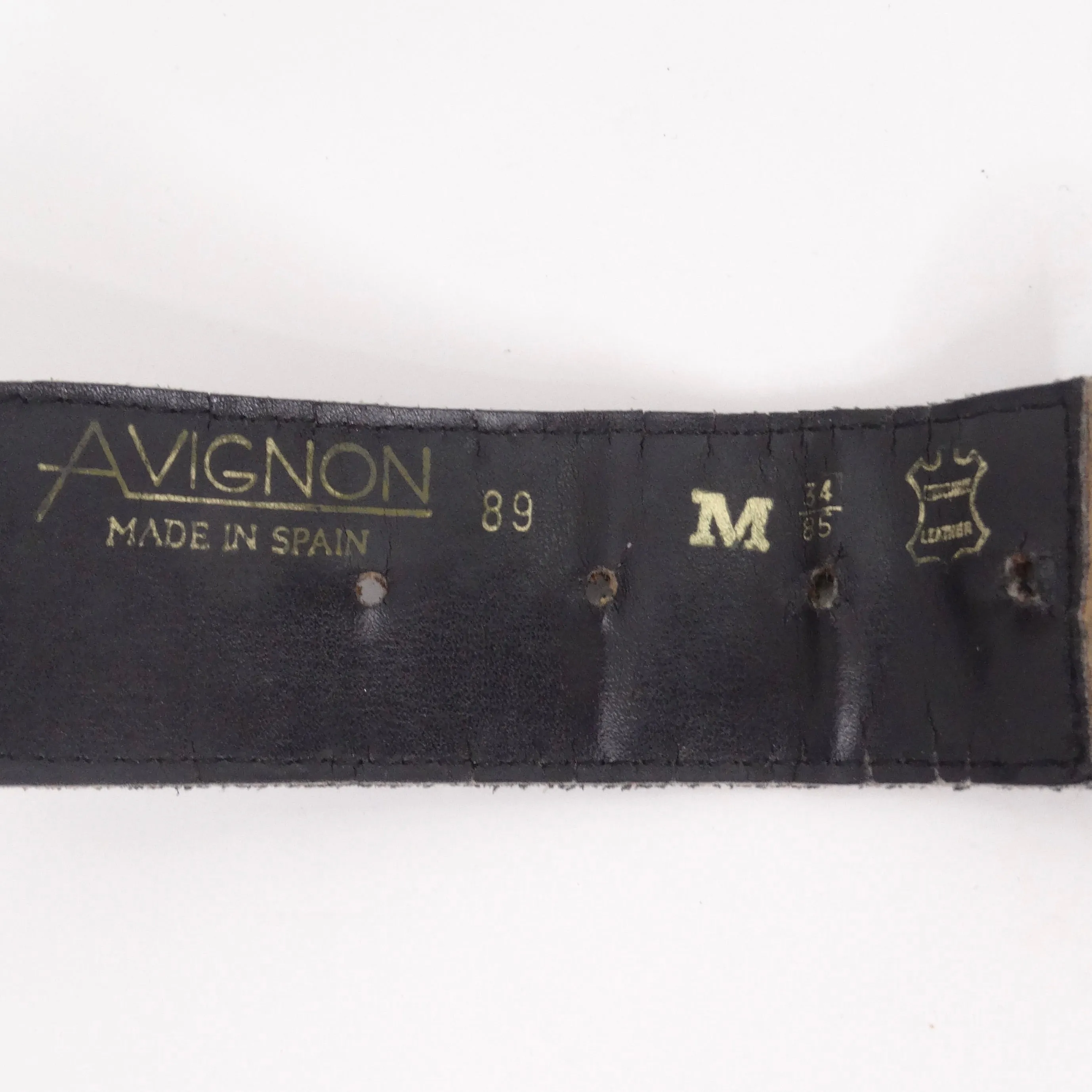 1980s Black Leather Belt