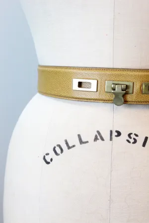 1980s TURNLOCK Wathne leather BELT medium  | new spring
