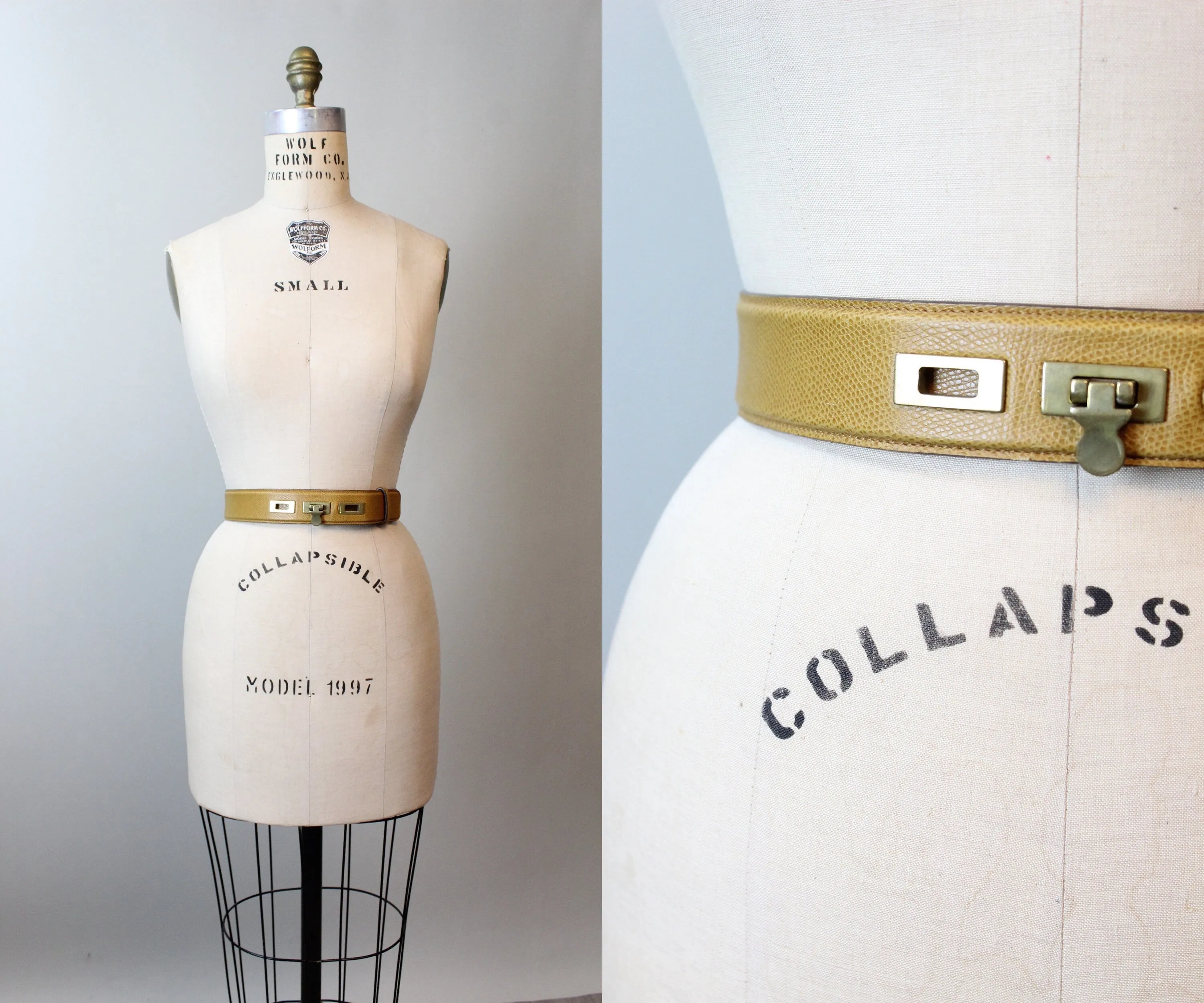 1980s TURNLOCK Wathne leather BELT medium  | new spring