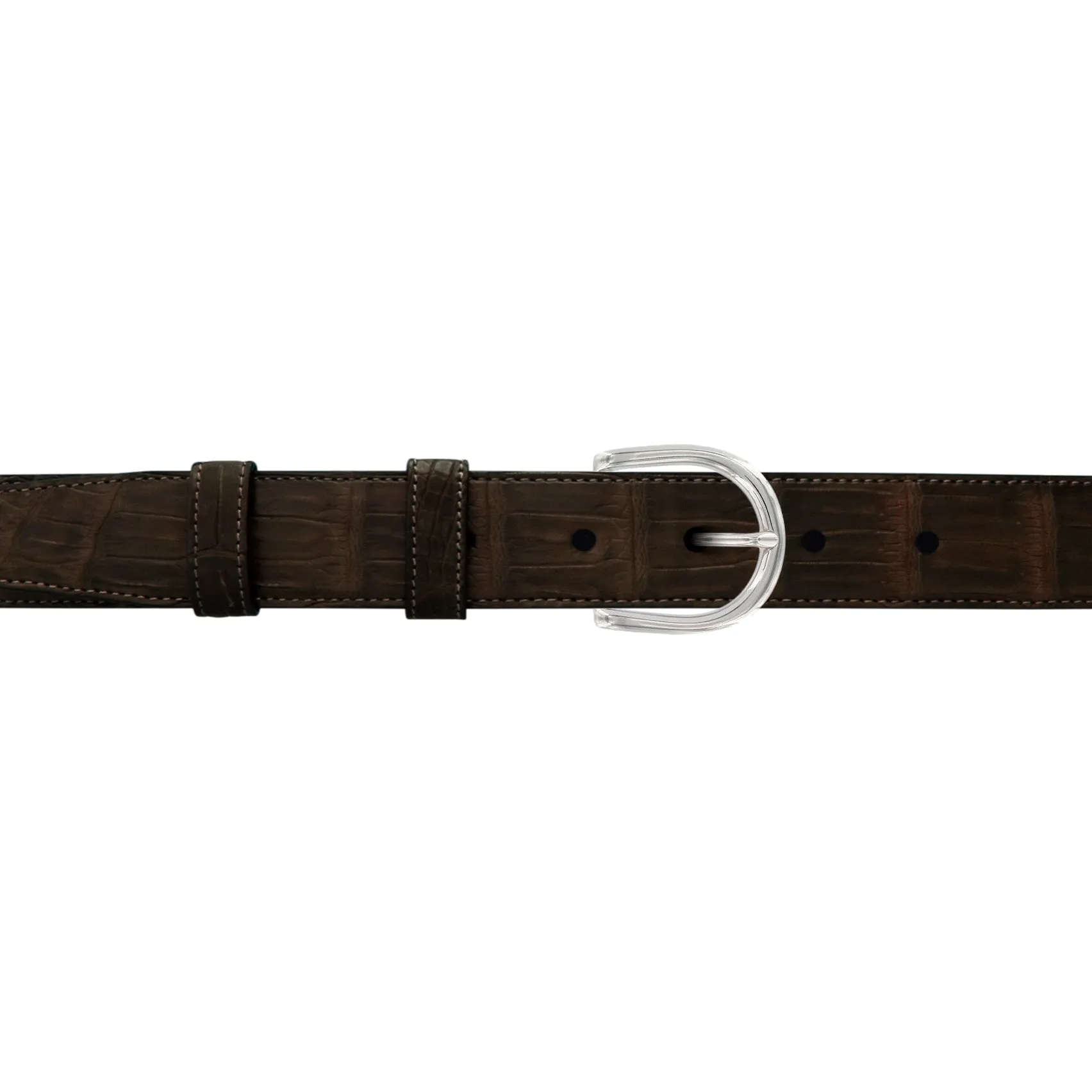 1" Espresso Classic Belt with Denver Casual Buckle in Polished Nickel