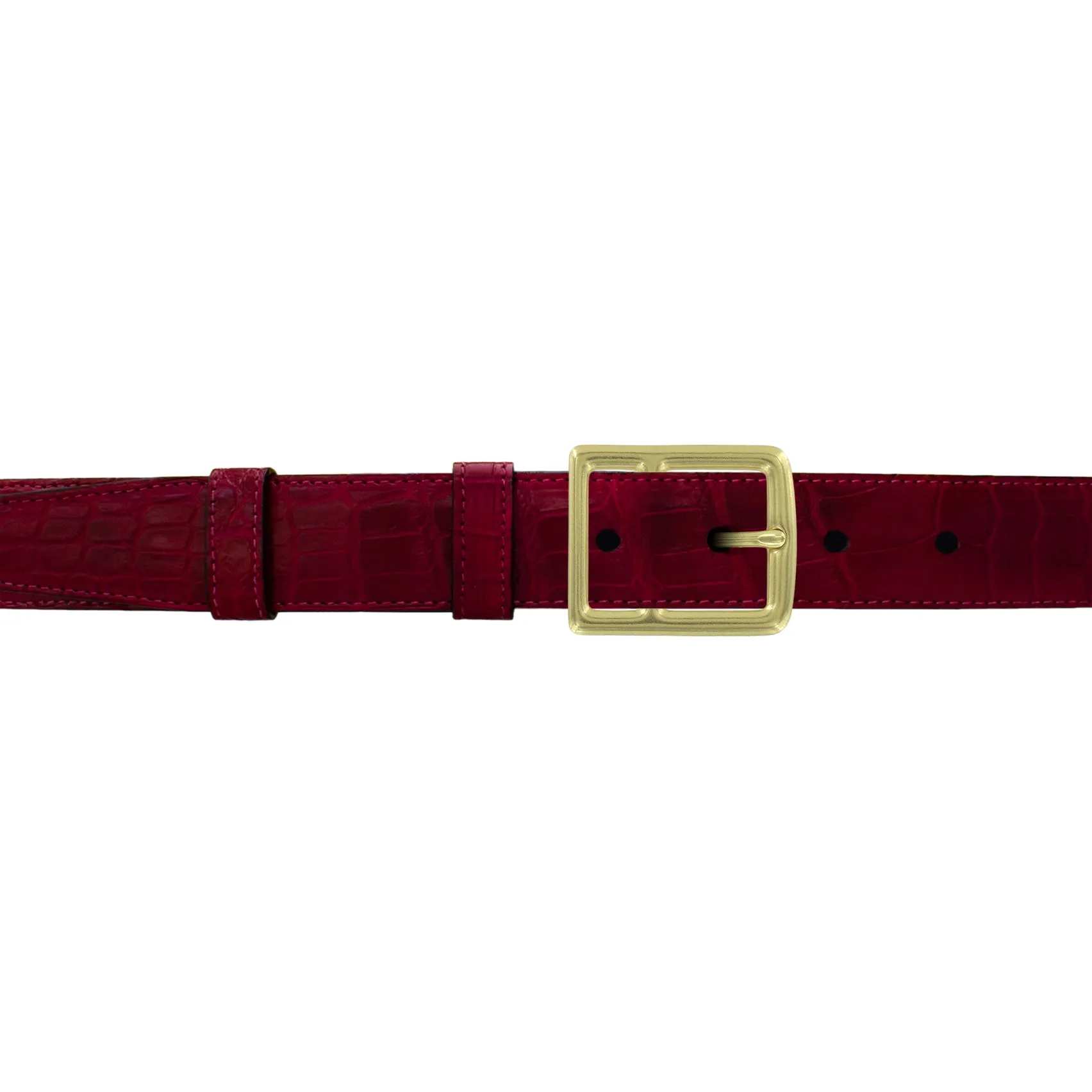 1" Garnet Classic Belt with Crawford Casual Buckle in Brass