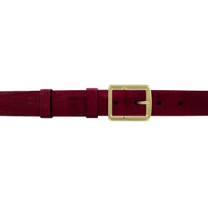 1" Garnet Classic Belt with Crawford Casual Buckle in Brass