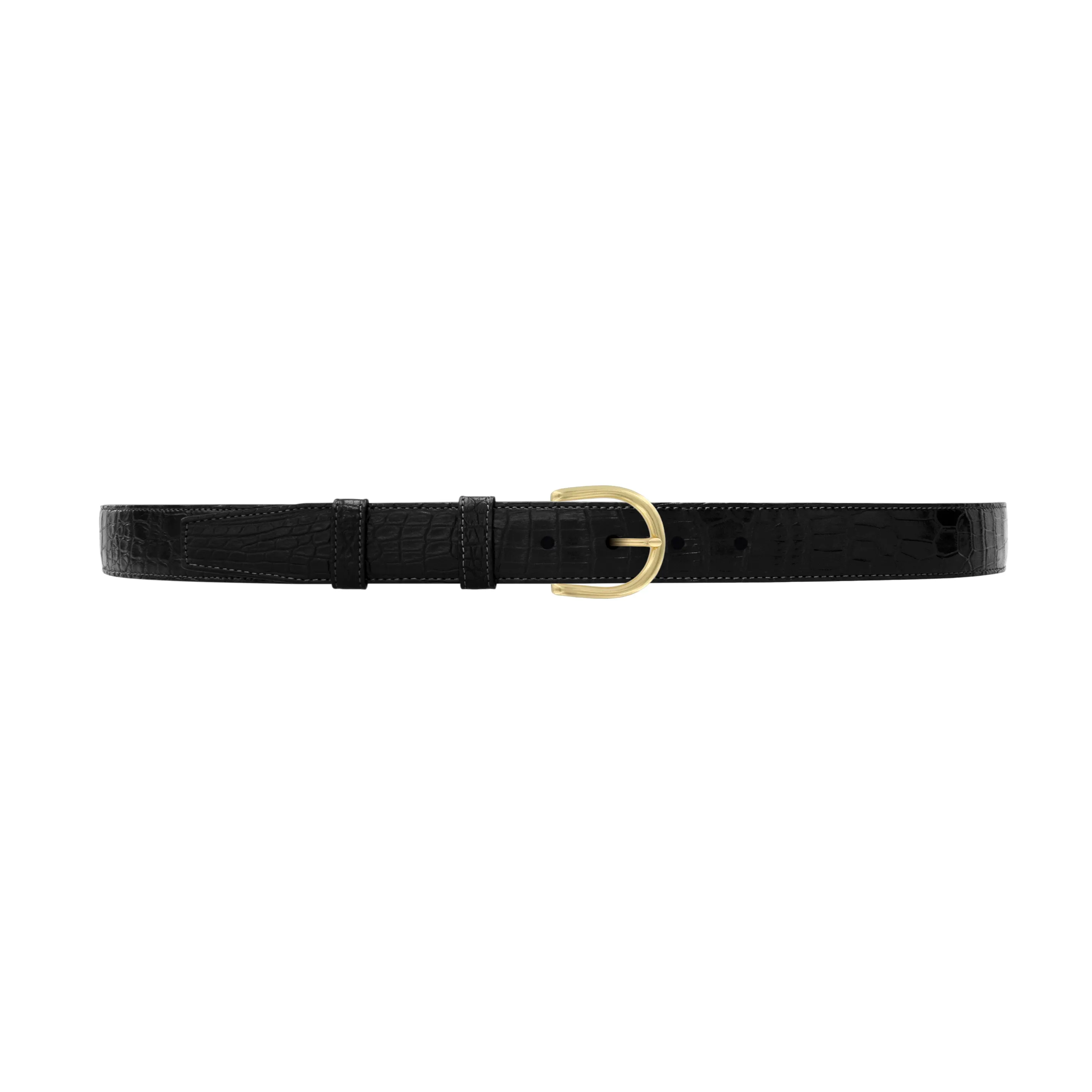 1" Raven Classic Belt with Denver Casual Buckle in Brass