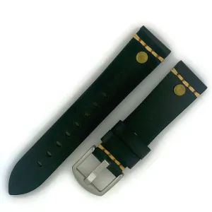 22MM Wax Dark Brown Leather Watch Band