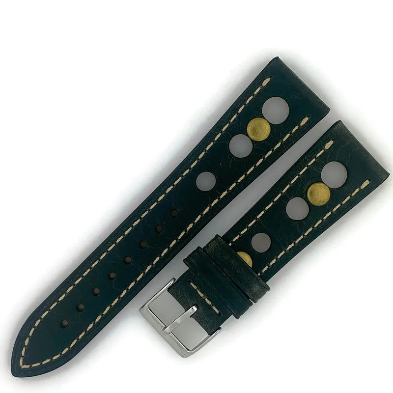 22MM Wax Leather Watch Band
