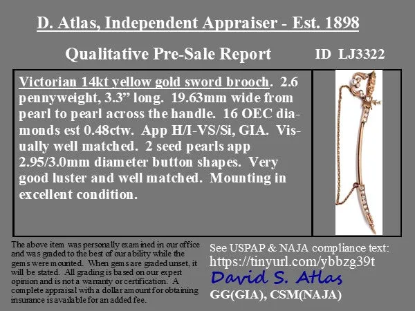 .48ctw Victorian-era Diamond Saber Pin